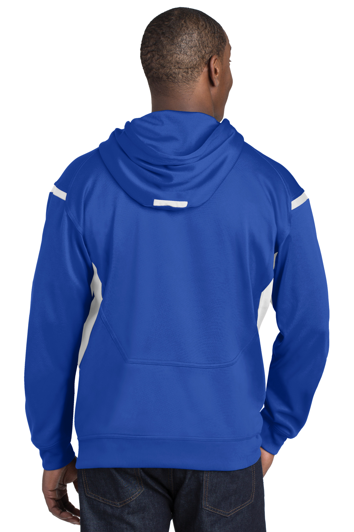 SportTek® Tech Fleece Colorblock Hooded Sweatshirt Performance