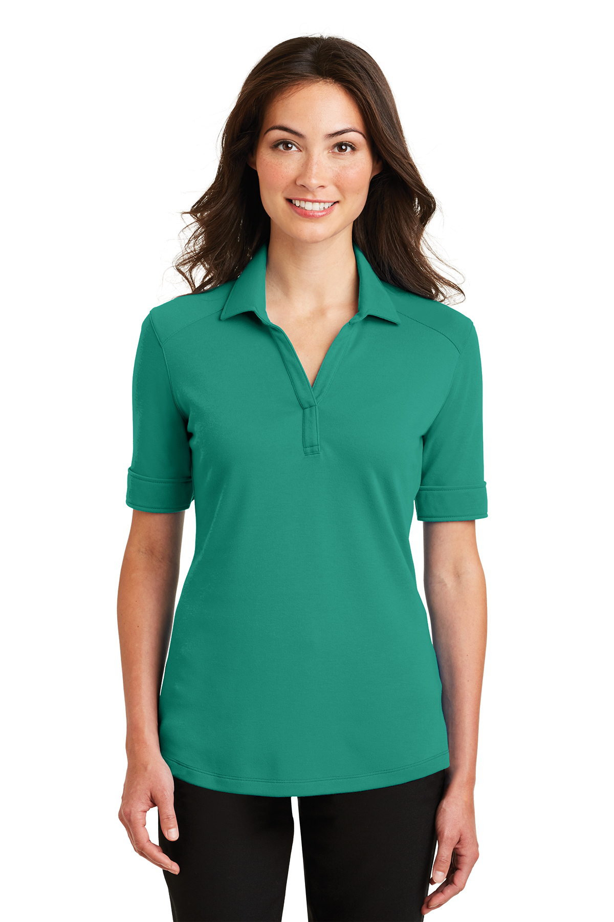 Port Authority Ladies Silk Touch Interlock Performance Polo Product SanMar