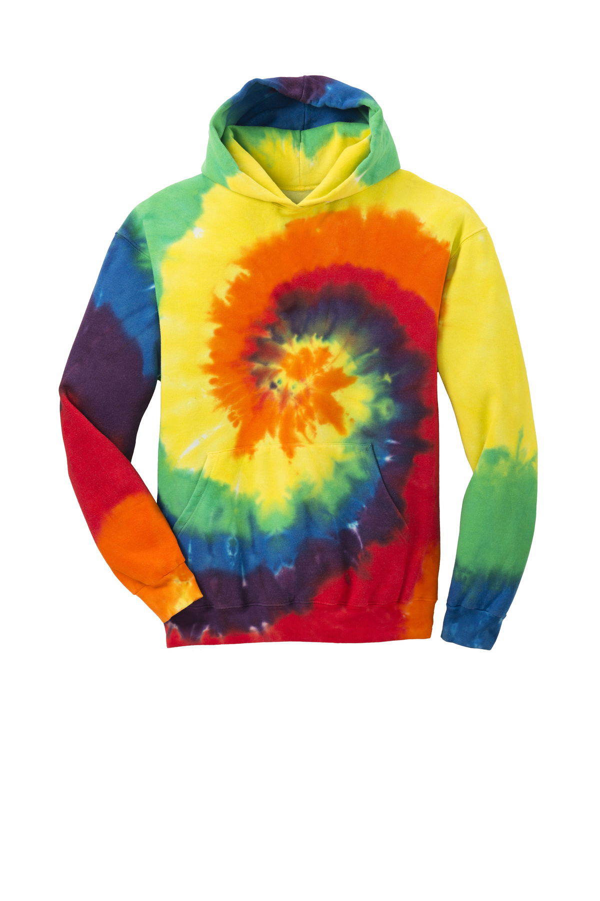 Independent Trading Co. PRM1500TD Youth Midweight Tie Dye Hooded Pullover - Tie Dye Black, M