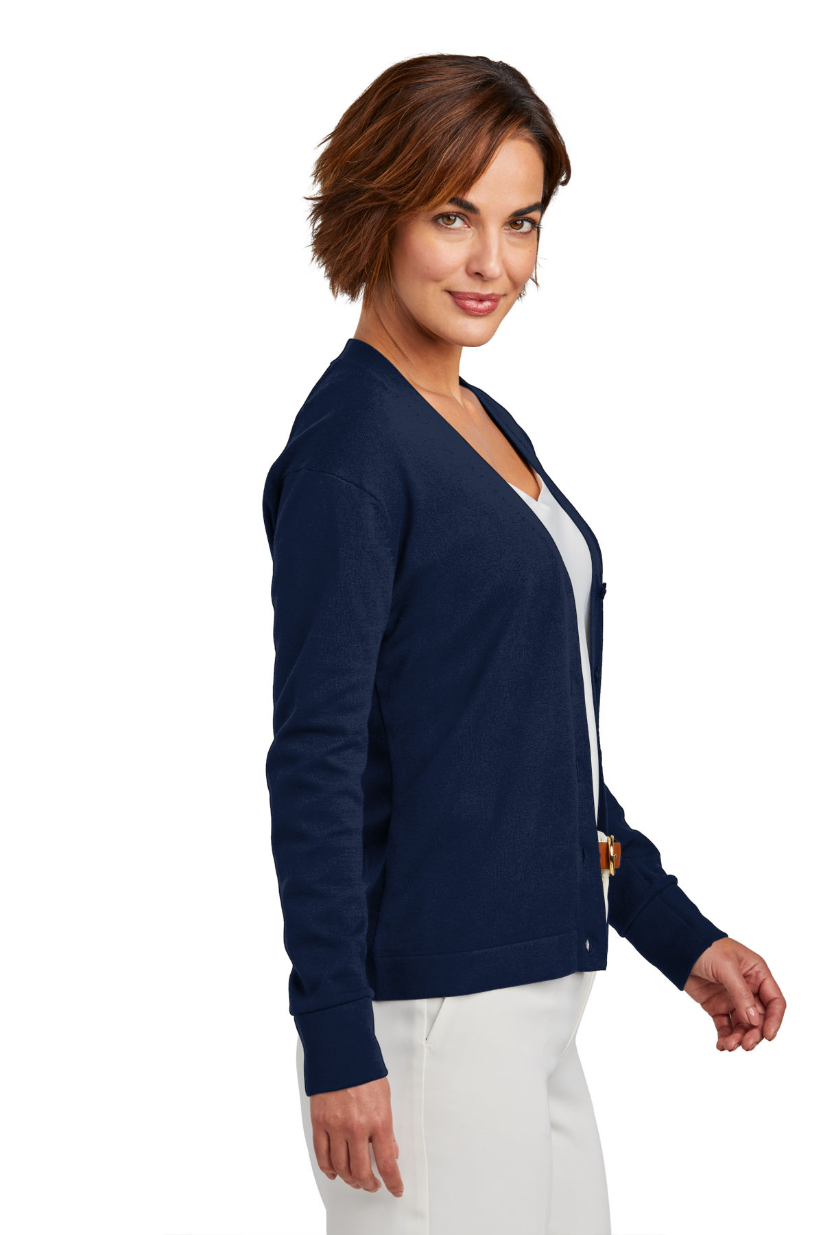 Brooks Brothers Women's Cotton Stretch Cardigan Sweater | Product | SanMar