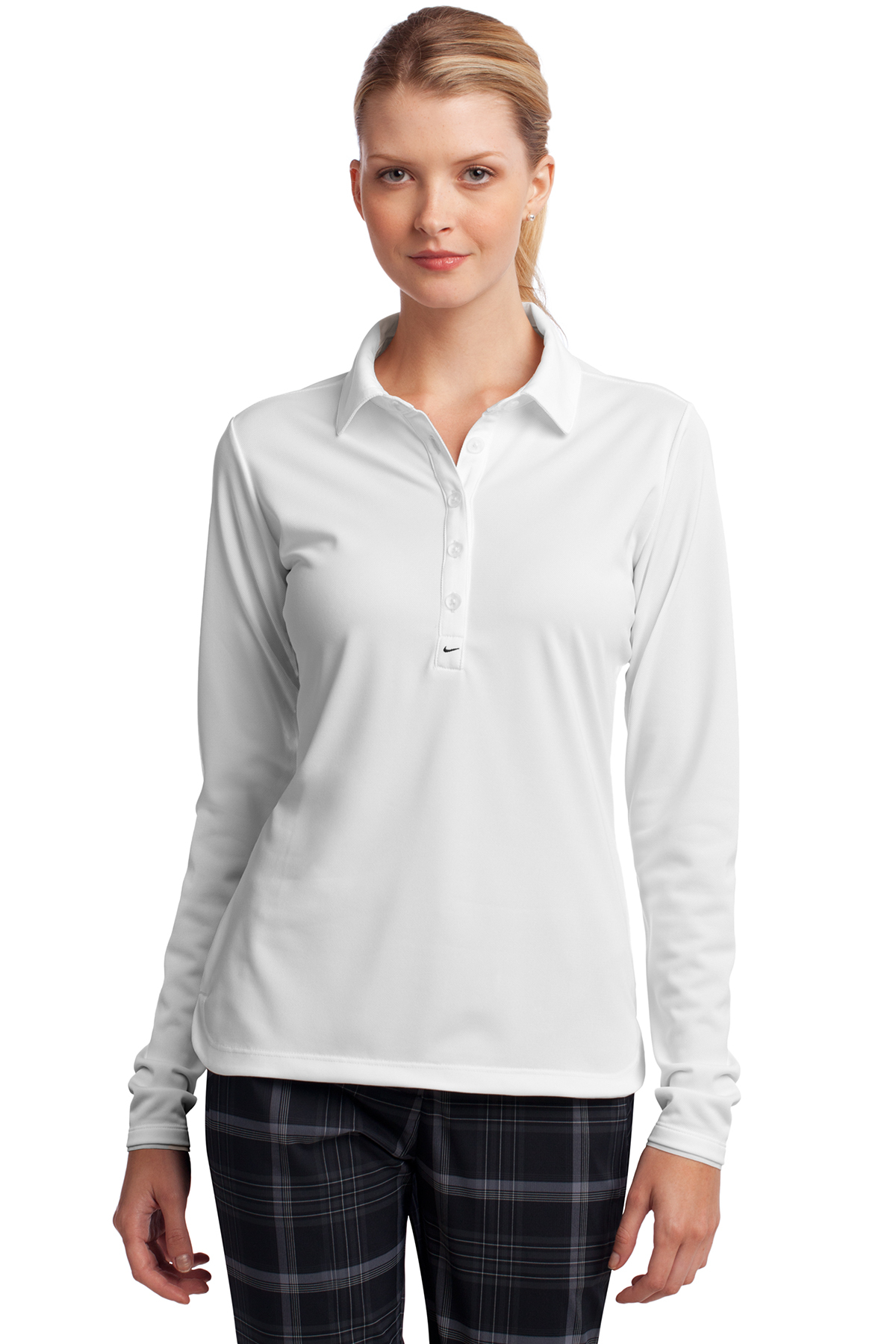 white long sleeve polo womens