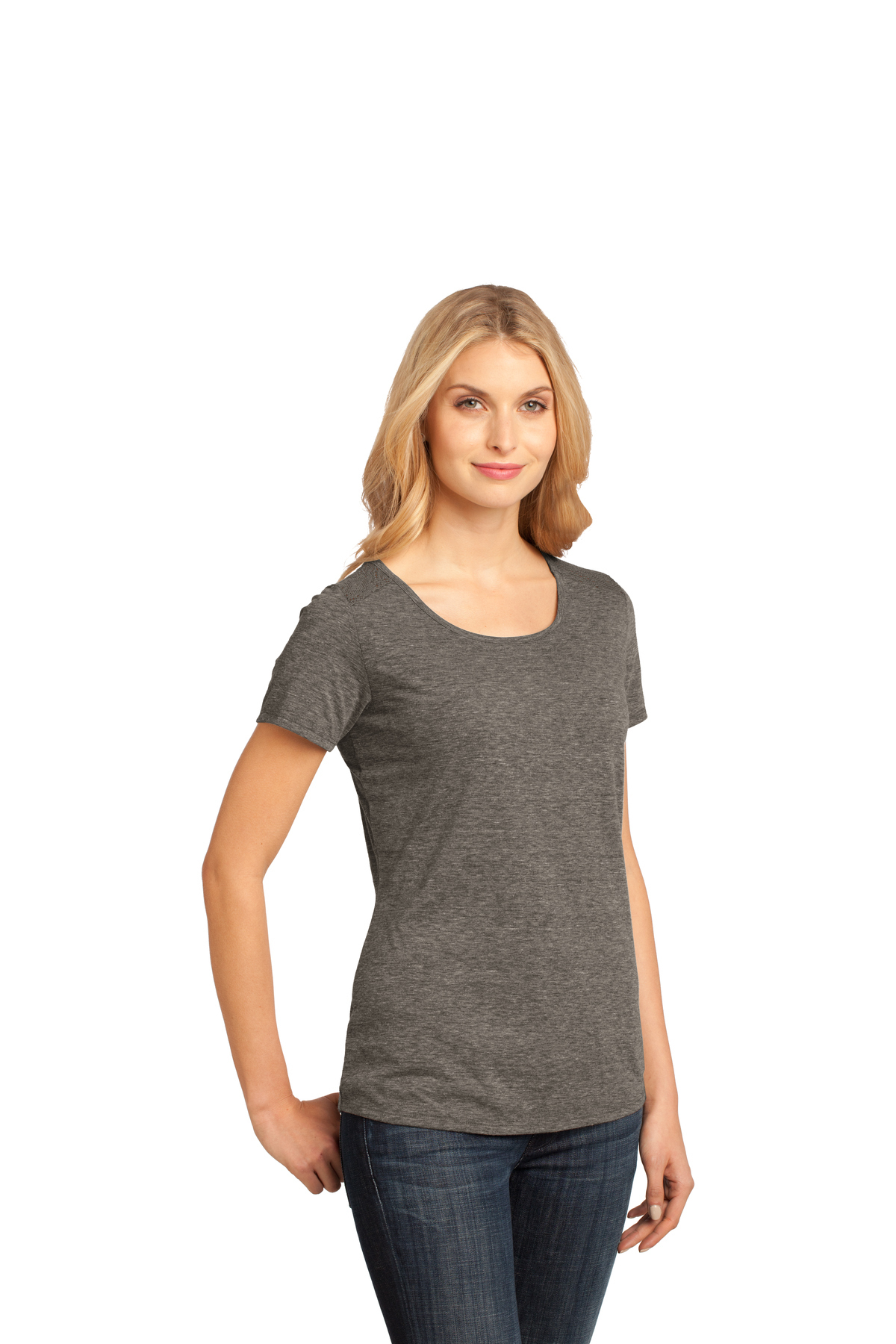 District Made - Ladies Tri-Blend Lace Tee | Product | SanMar