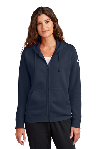 Nike Ladies Club Fleece Sleeve Swoosh Full-Zip Hoodie | Product | SanMar