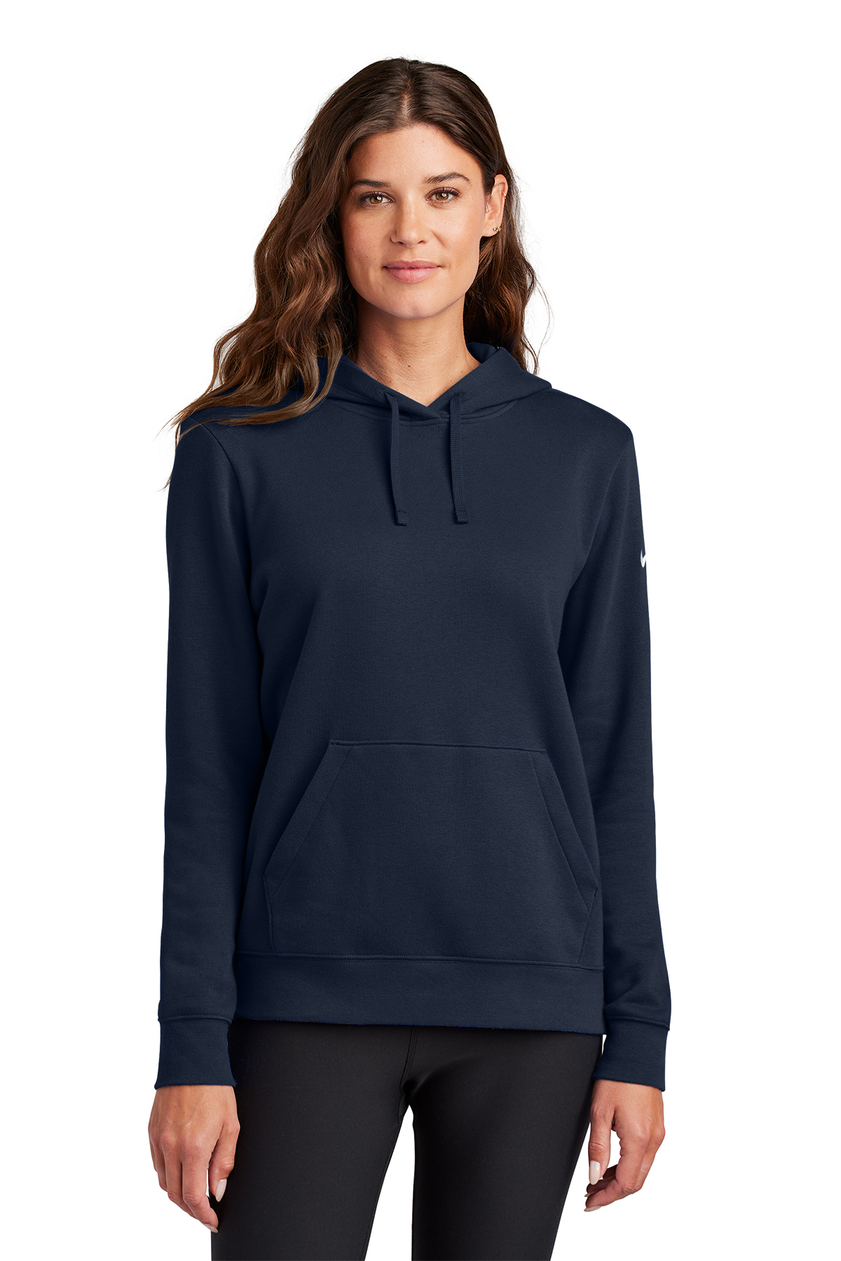 Nike Ladies Club Fleece Sleeve Swoosh Pullover Hoodie | Product | SanMar