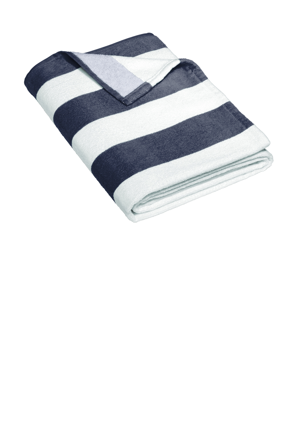 Navy and white striped beach shop towels