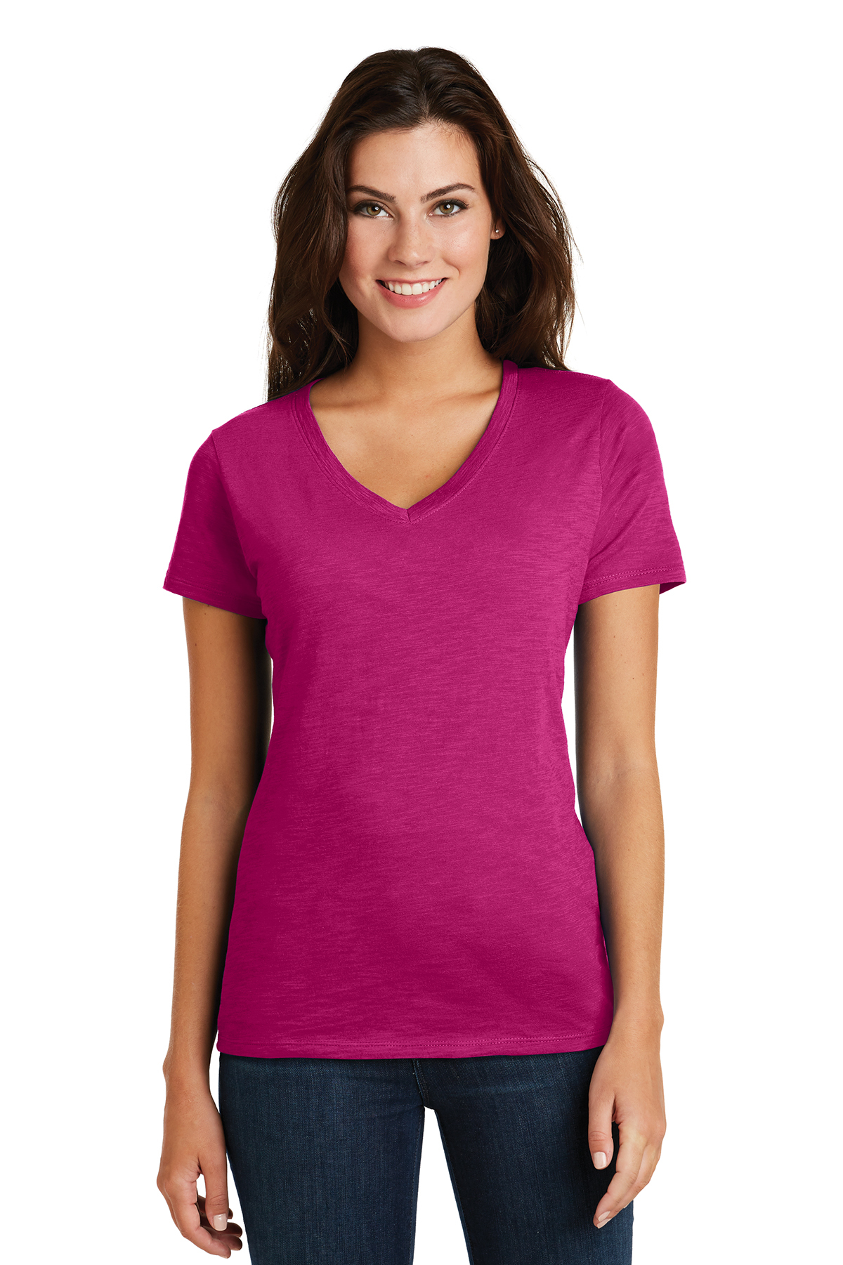 District Women’s Super Slub V-Neck Tee | Product | SanMar