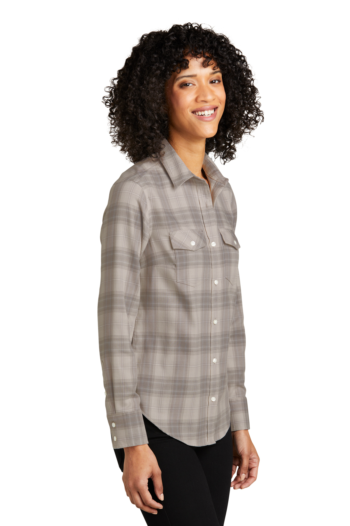 Port Authority Ladies Long Sleeve Ombre Plaid Shirt | Product | Company ...