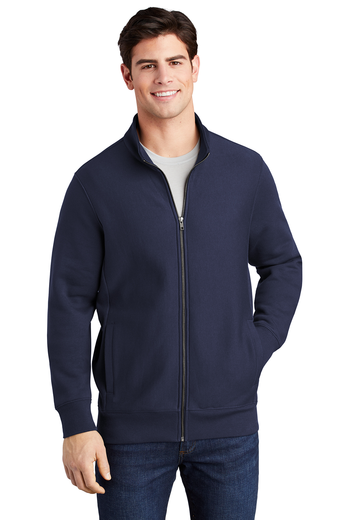 Sport-Tek Men's Full Zip Sweatshirt,X-Large,Graphite Hthr