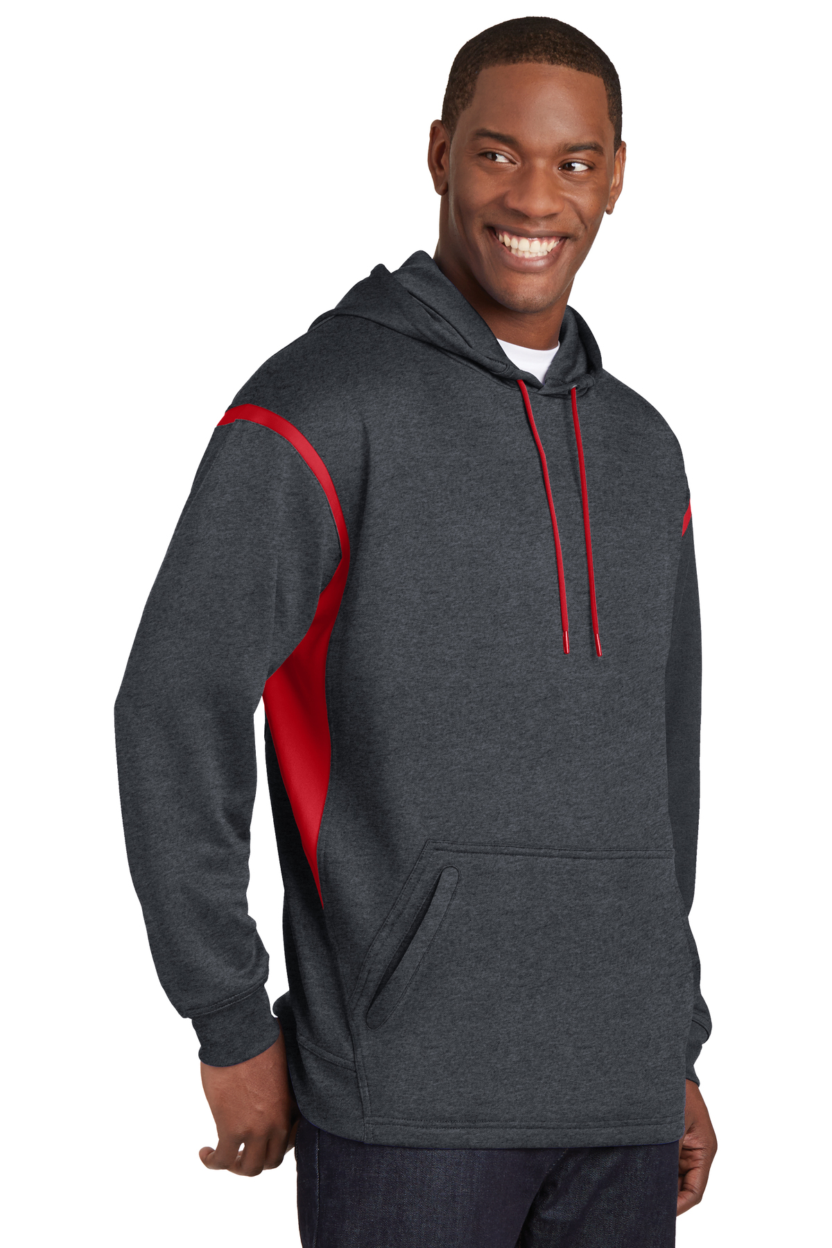 Sport-Tek Tall Tech Fleece Colorblock Hooded Sweatshirt | Product | SanMar