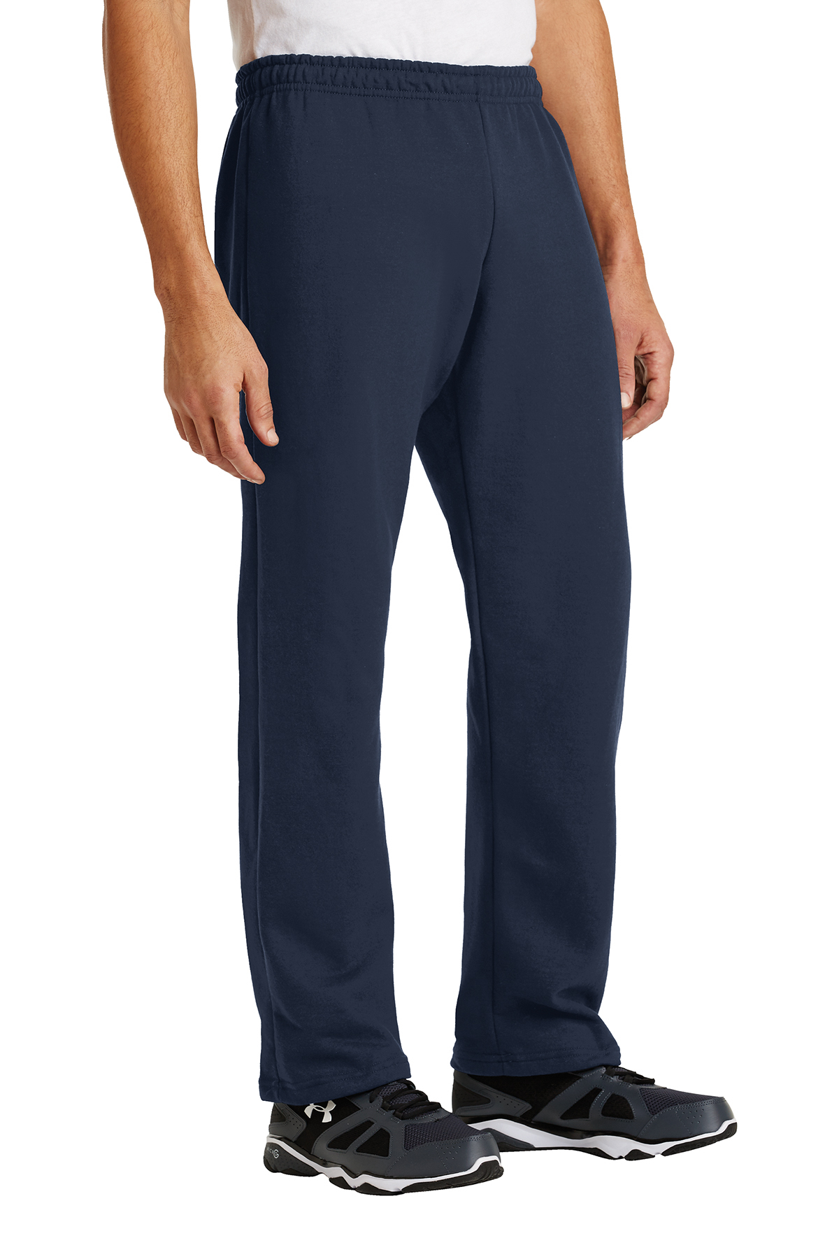 Mens Navy Sweatpants Lounge Pants Size M L XL XXL Open Hem Long Bottoms  Joggers
