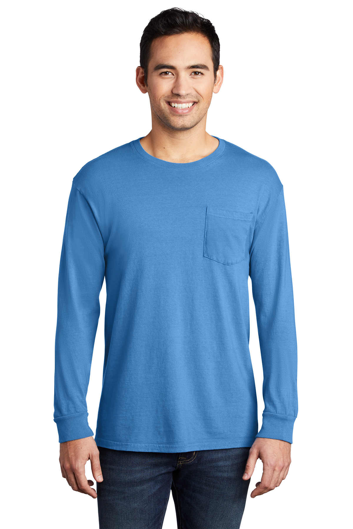Port & Company Beach Wash Garment-Dyed Long Sleeve Pocket Tee | Product |  Port & Company