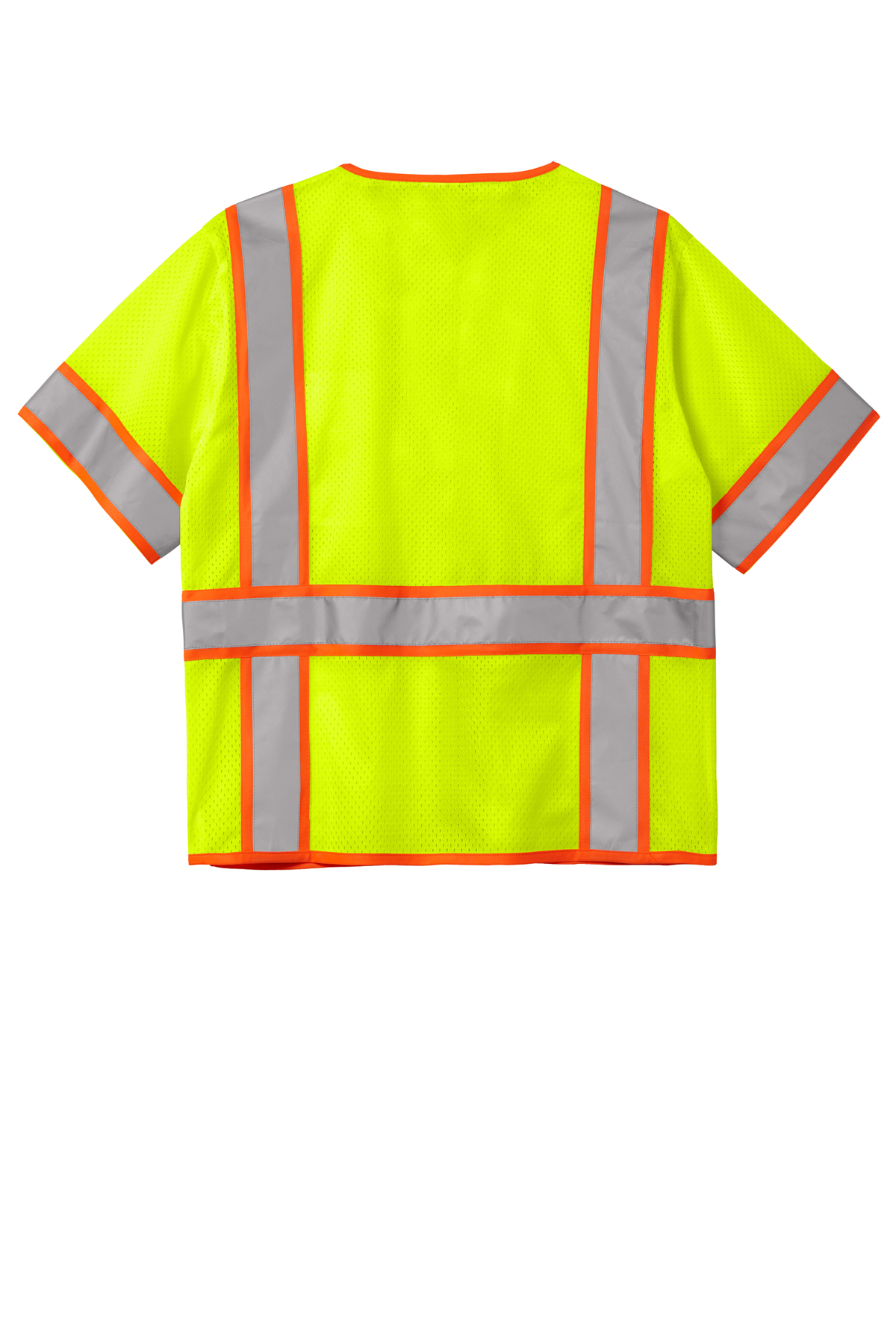 CornerStone ANSI 107 Class 3 Surveyor Mesh Zippered Two Tone Short Sleeve Vest Product CornerStone