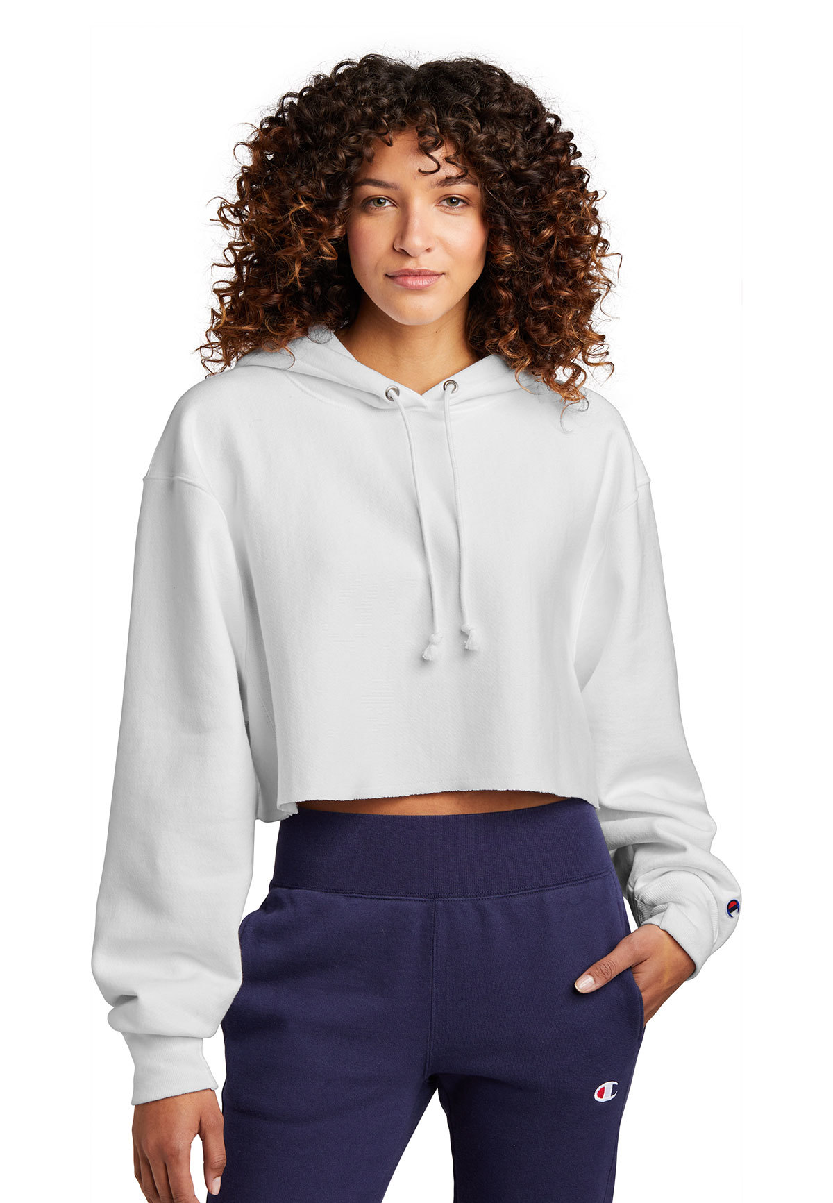 shirt, champion, cropped sweater, cropped, long sleeve crop top