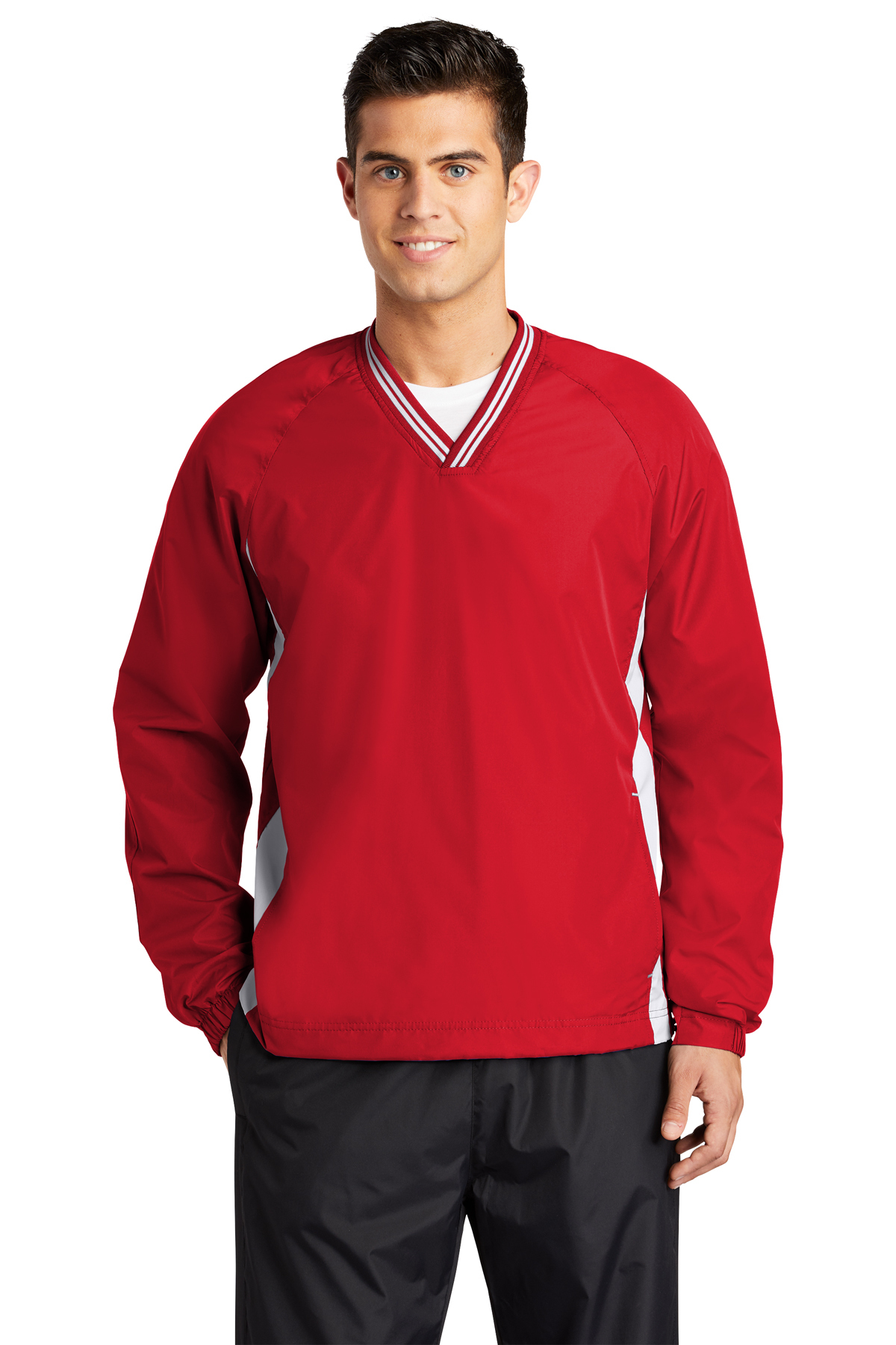 V-Neck Wind Raglan Shirt Sport-Tek | Tipped | Product SanMar