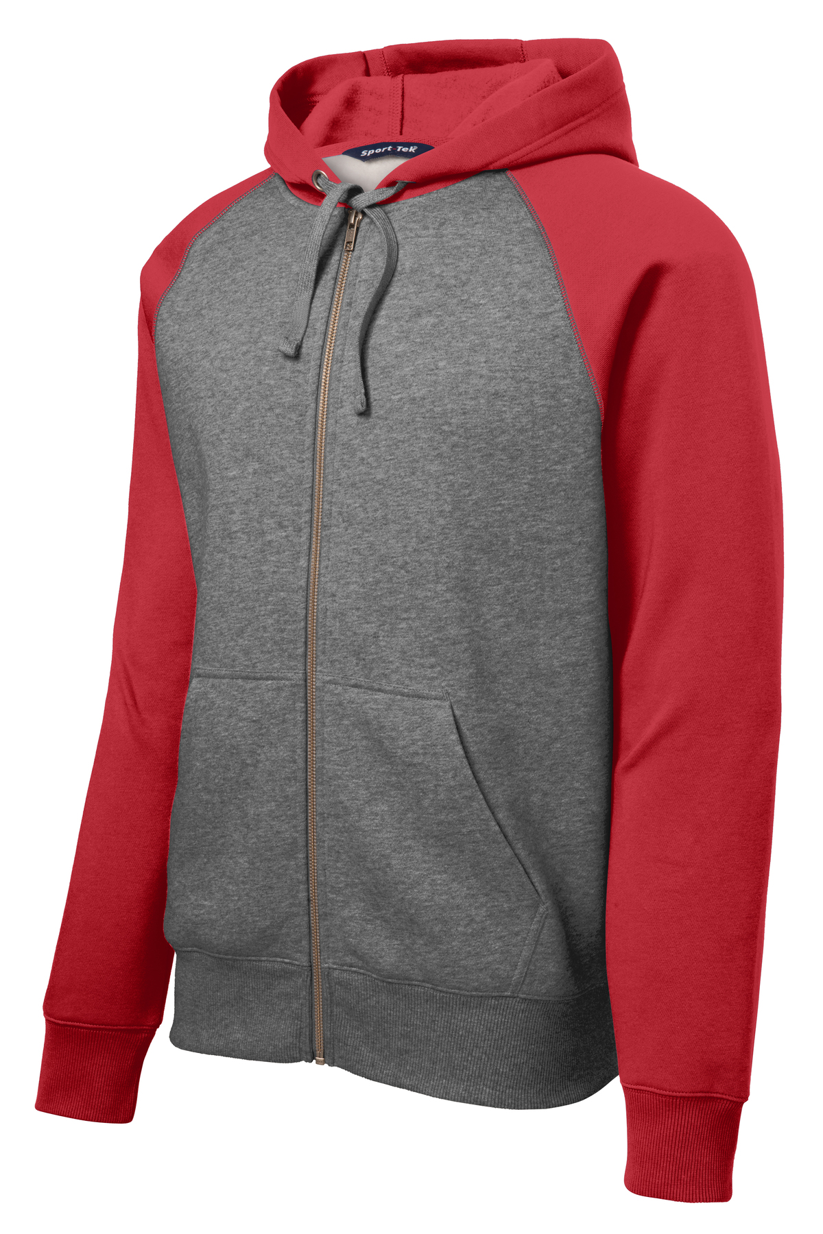 Sport-Tek Raglan Colorblock Full-Zip Hooded Fleece Jacket | Product ...