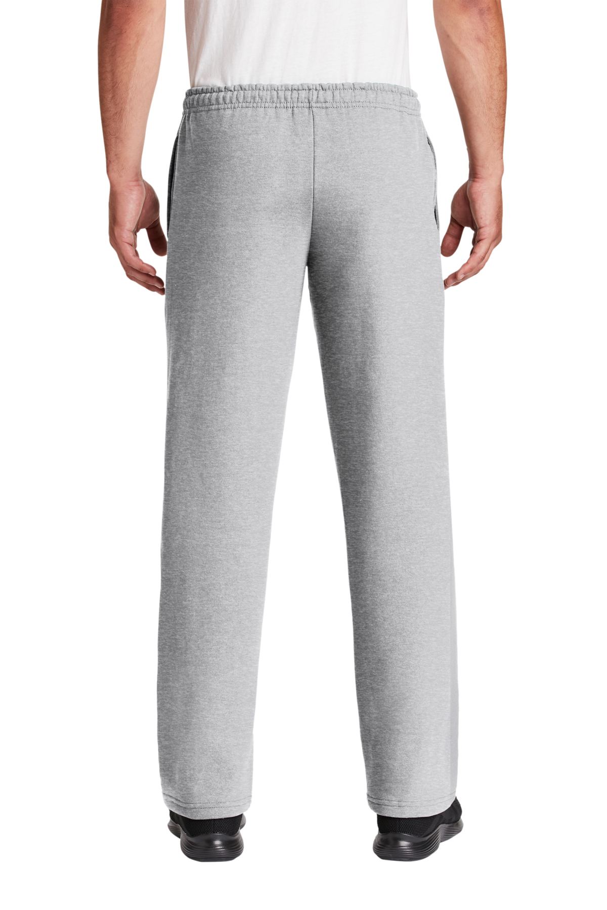 12 Gildan Fleece Elastic Bottom Sweatpants Pockets Sport Grey Size M Youth 18100