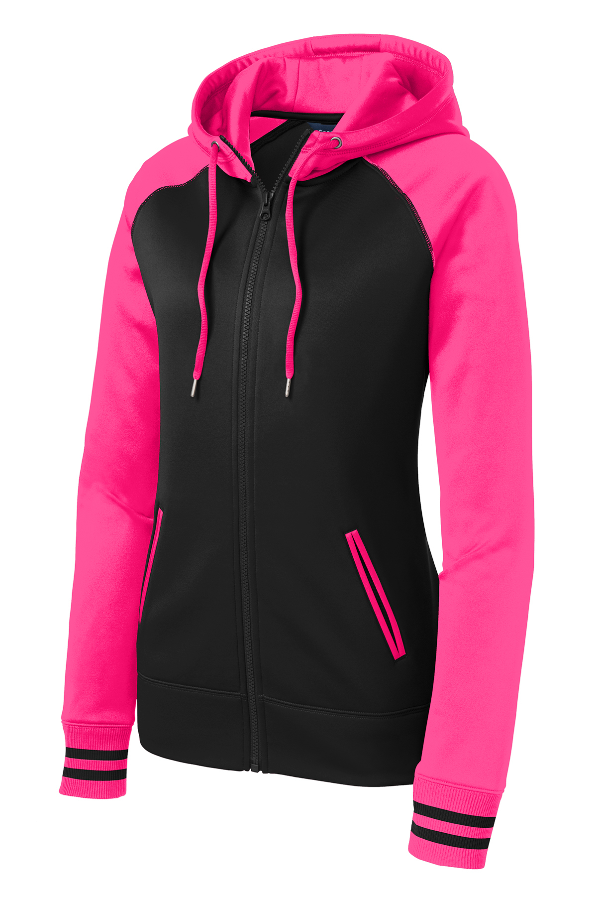 Sport-Tek Ladies Sport-Wick Varsity Fleece Full-Zip Hooded Jacket ...
