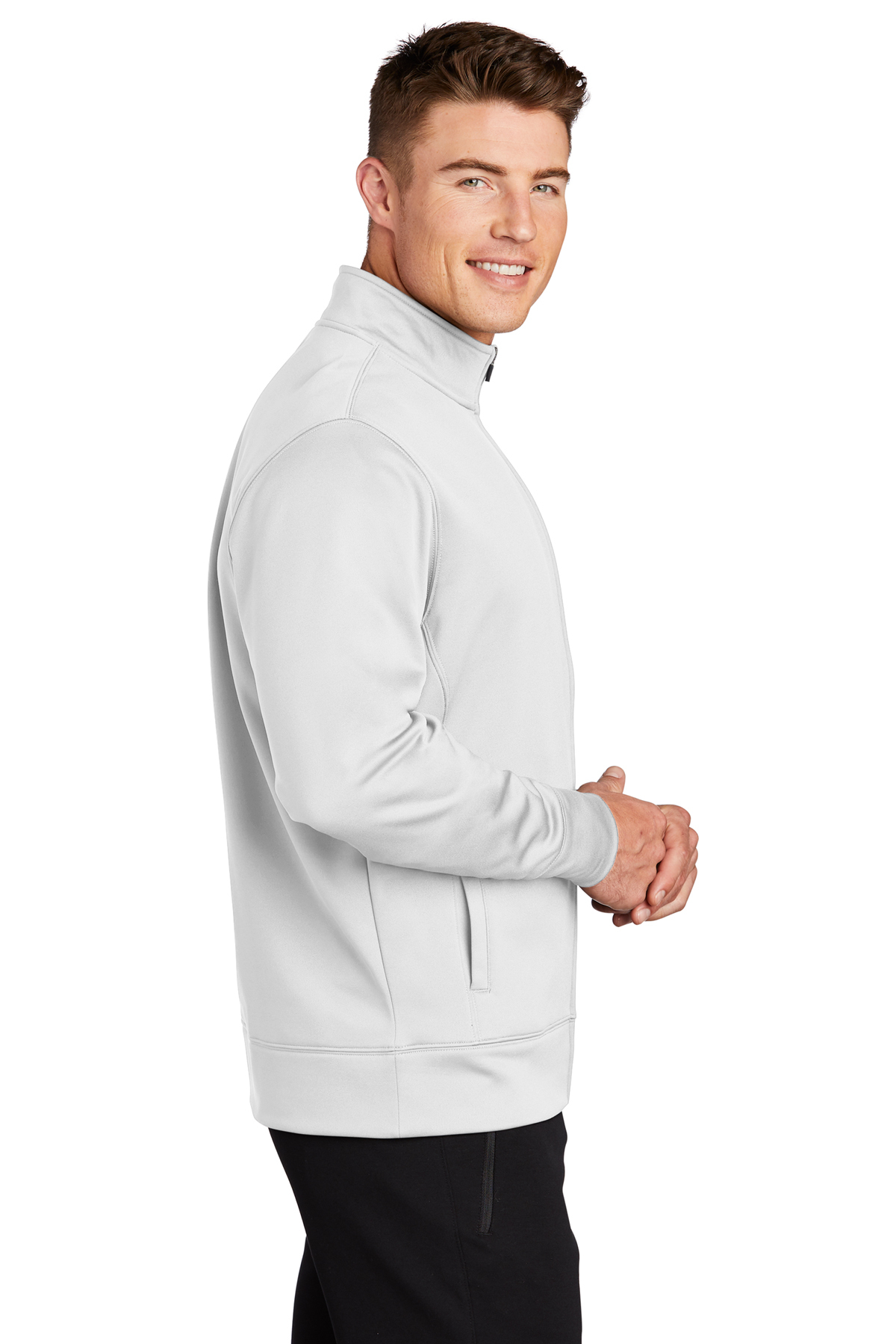 White full zip fleece store