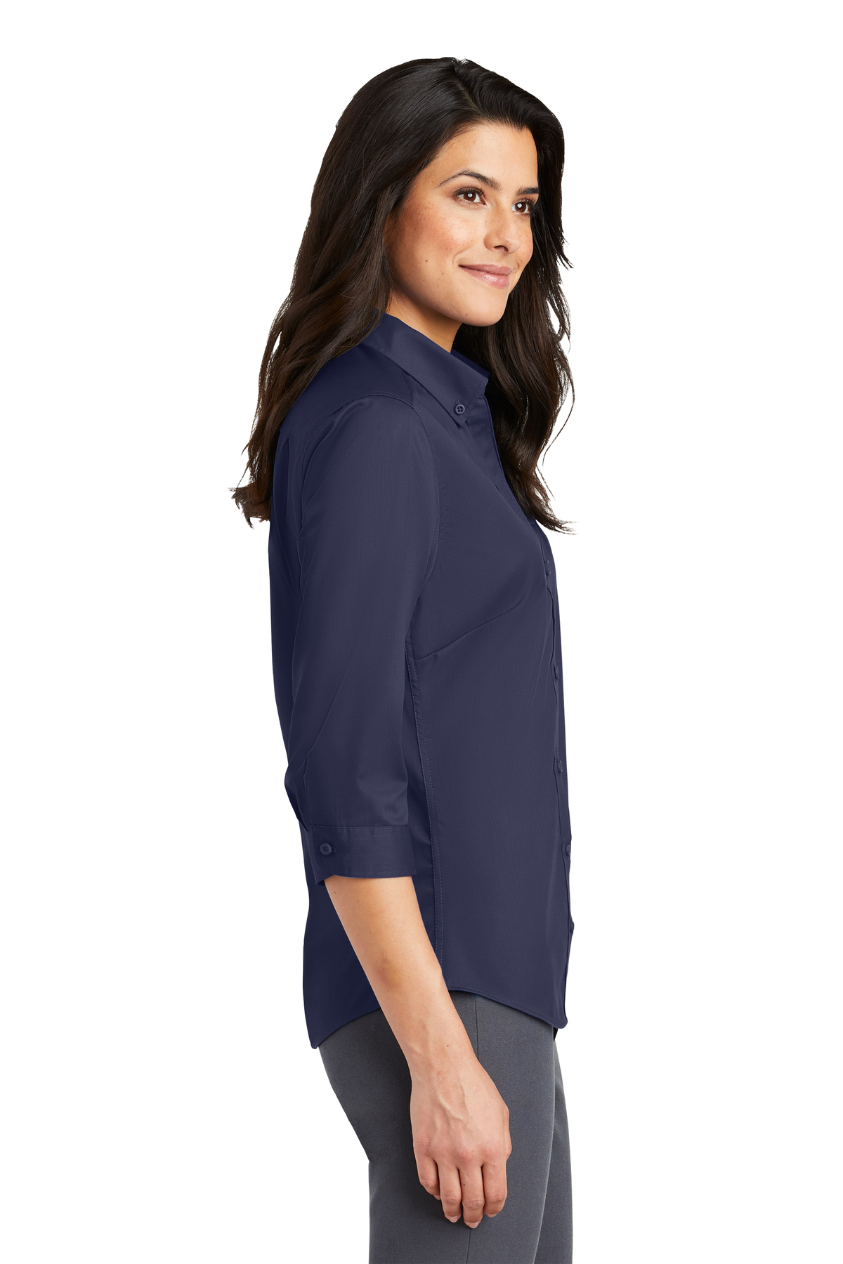 Port Authority Ladies 3/4-Sleeve SuperPro Twill Shirt | Product ...