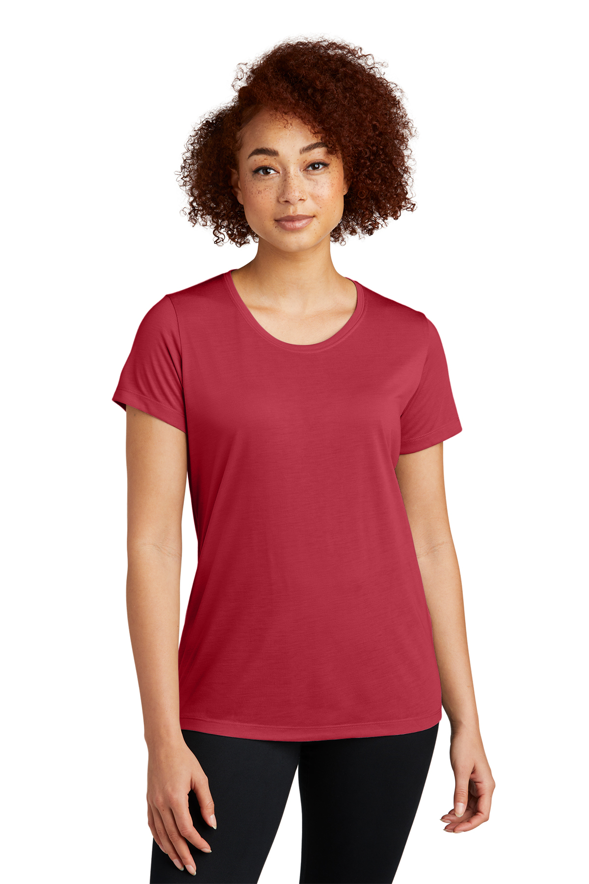 Deep scoop neck tee hot sale women's