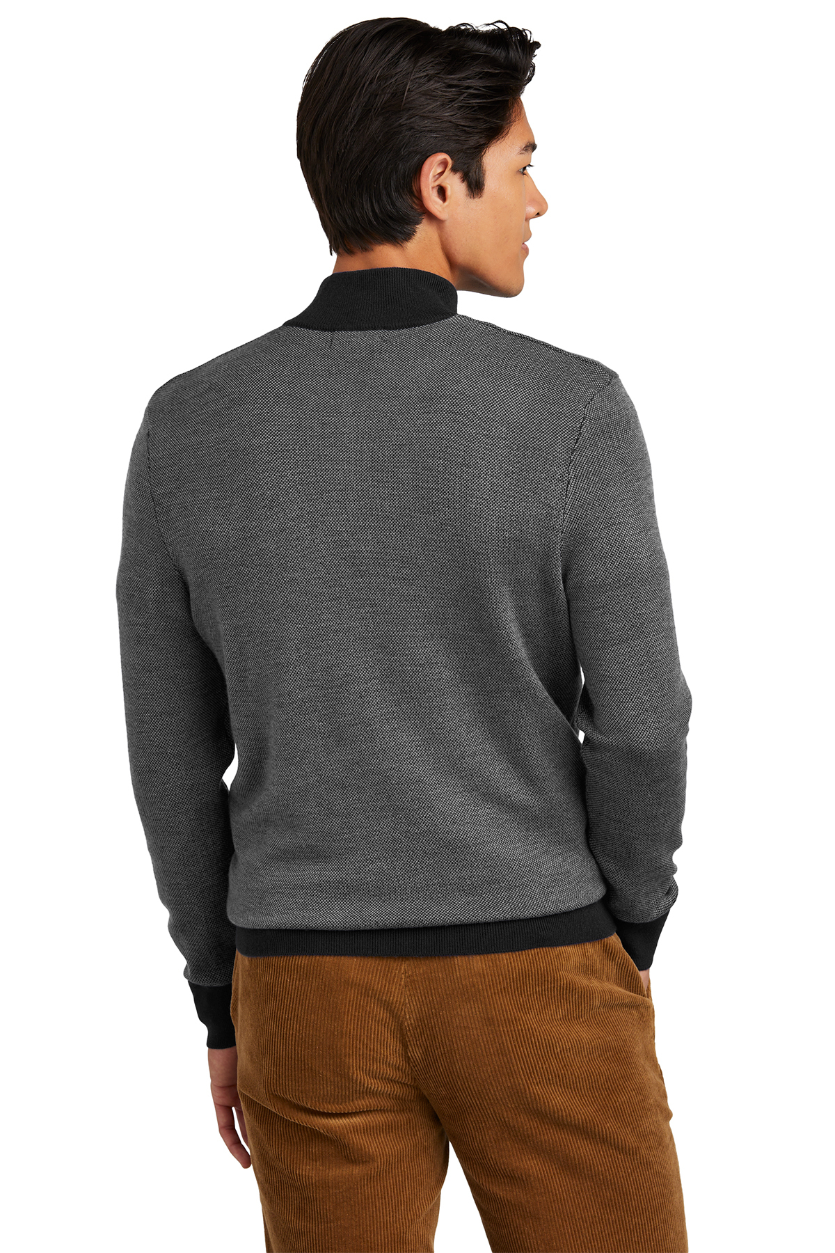 Brooks Brothers Washable Merino Birdseye 1/4-Zip Sweater | Product | SanMar