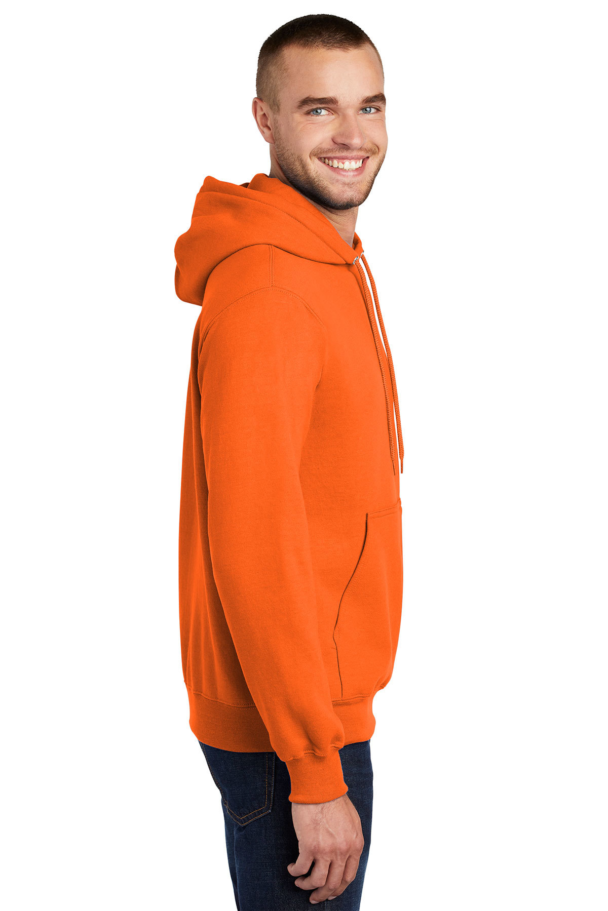 Bench Rangoon Zip Thru Orange & Navy Contrast Hoody Fleece Sweatshirt L NWT 