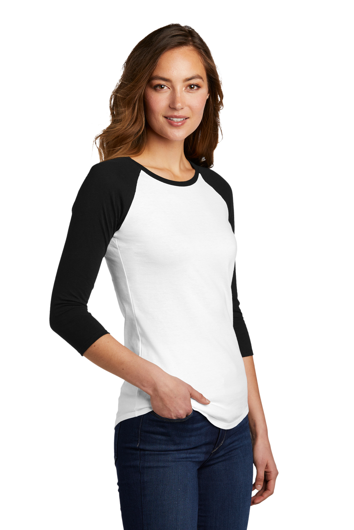 District Women’s Fitted Very Important Tee 3/4-Sleeve Raglan | Product ...