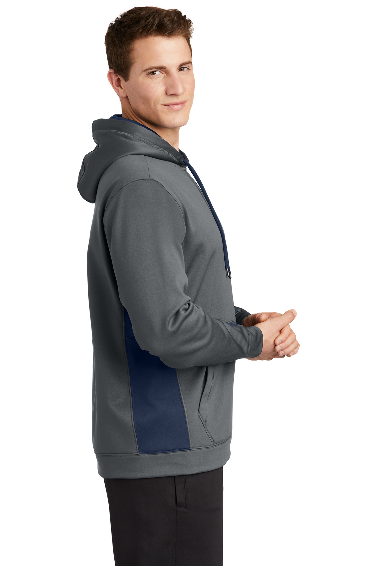 Sport-Tek Sport-Wick Fleece Colorblock Hooded Pullover | Product | SanMar