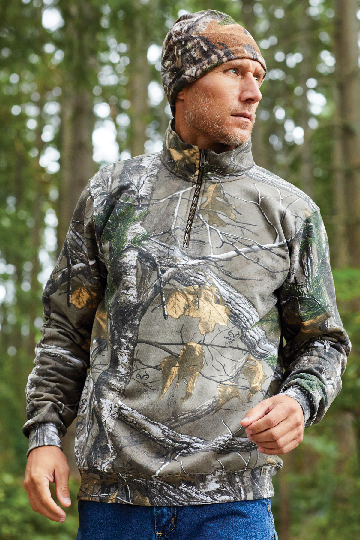 Russell Outdoors Mens S-3XL FULL or 1/4 ZIP Realtree XTRA Camo Sport Sweatshirts 