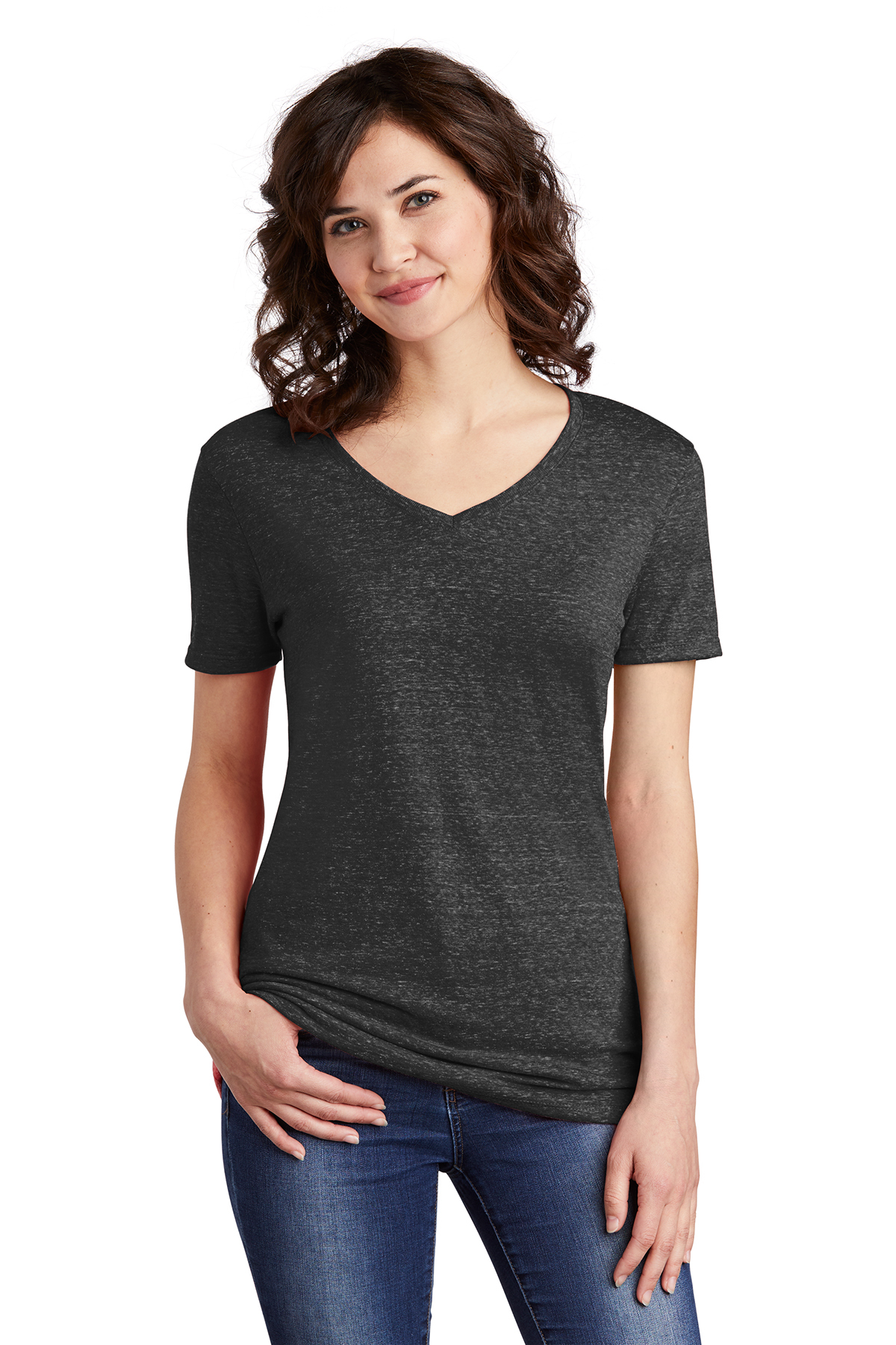 Jerzees Ladies Snow Heather Jersey V Neck T Shirt Specialty