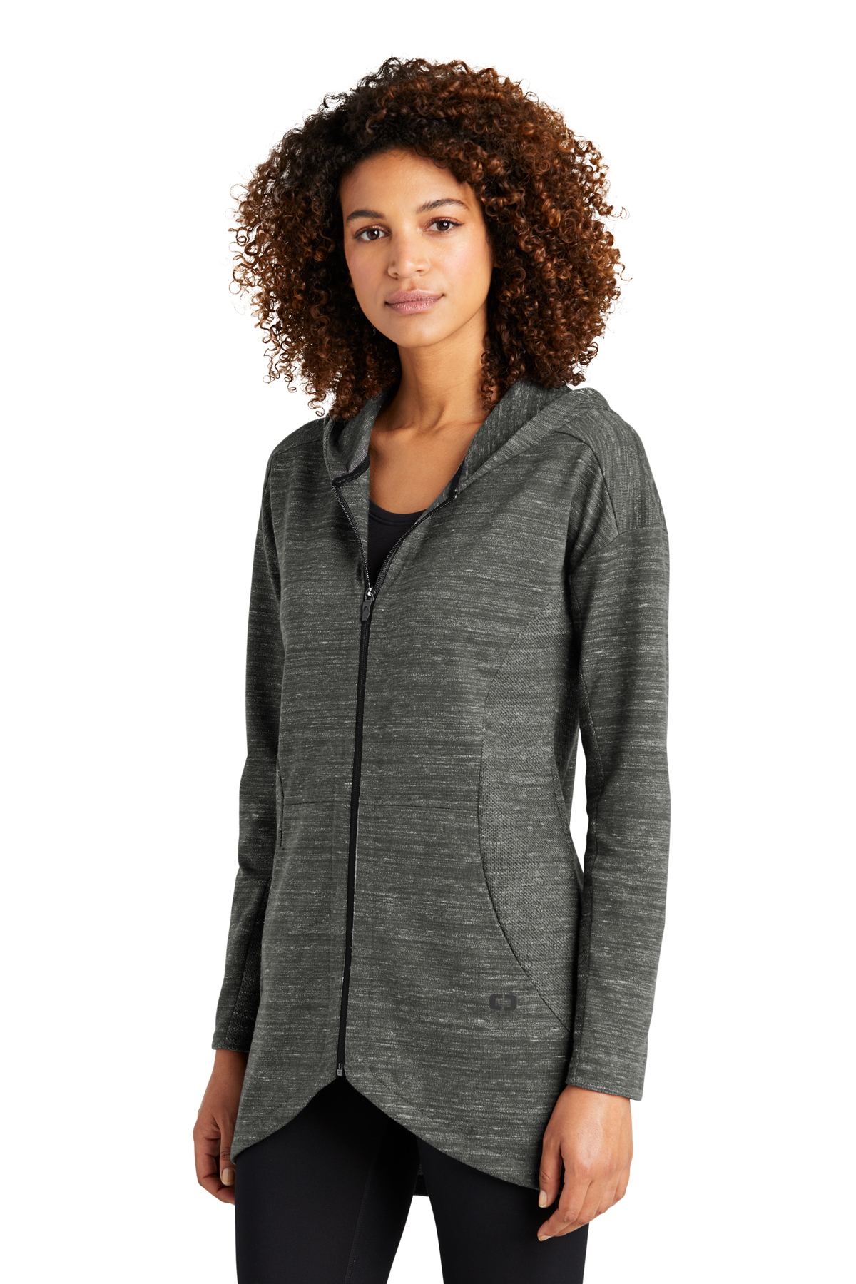 Womens long 2025 full zip hoodie