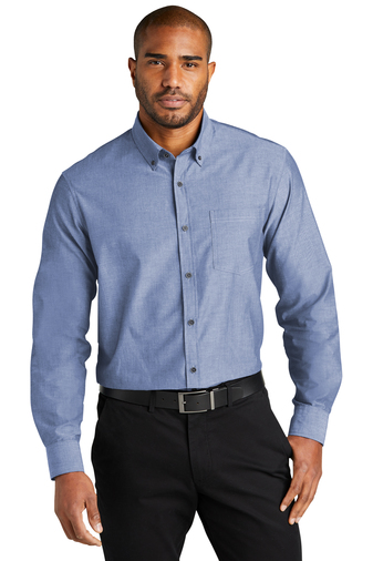 Port Authority Long Sleeve Chambray Easy Care Shirt | Product | SanMar