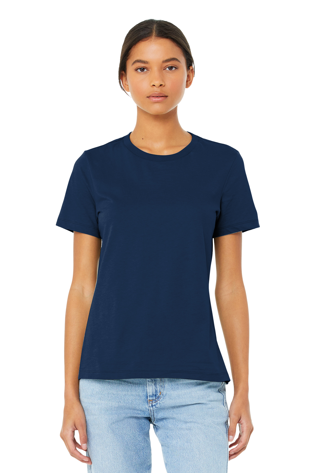 Women's Cotton Short-Sleeve T-Shirt In Navy Blue - Lake Jane Studio