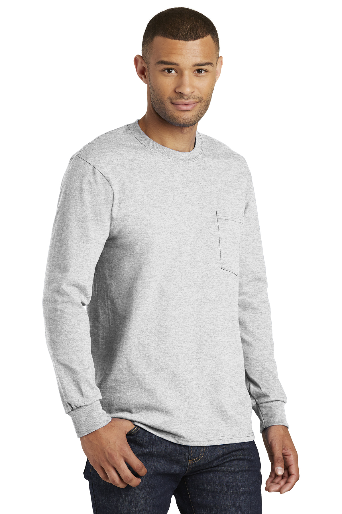 Port & Company Tall Long Sleeve Essential Pocket Tee | Product ...