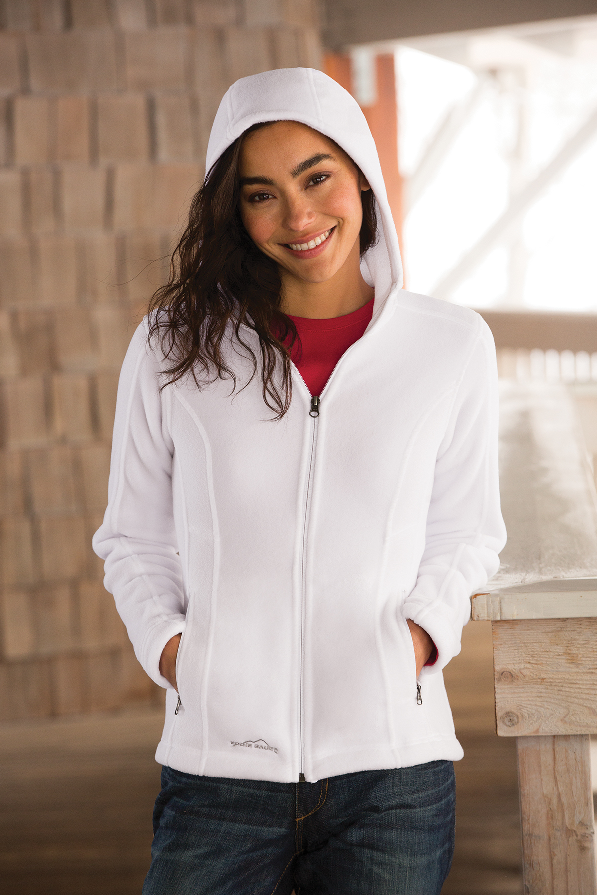 Eddie Bauer Ladies Hooded Full-Zip Fleece Jacket | Product | SanMar