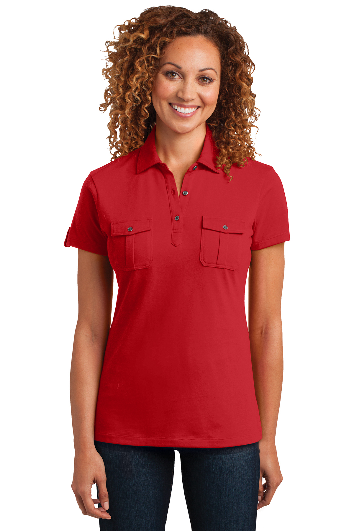 Double chest pocket polo online
