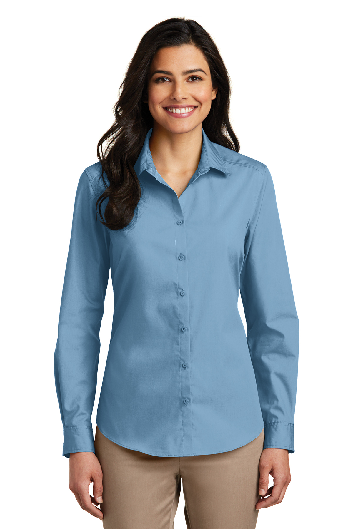 Port Authority Womens Long Sleeve Value Poplin Shirt 