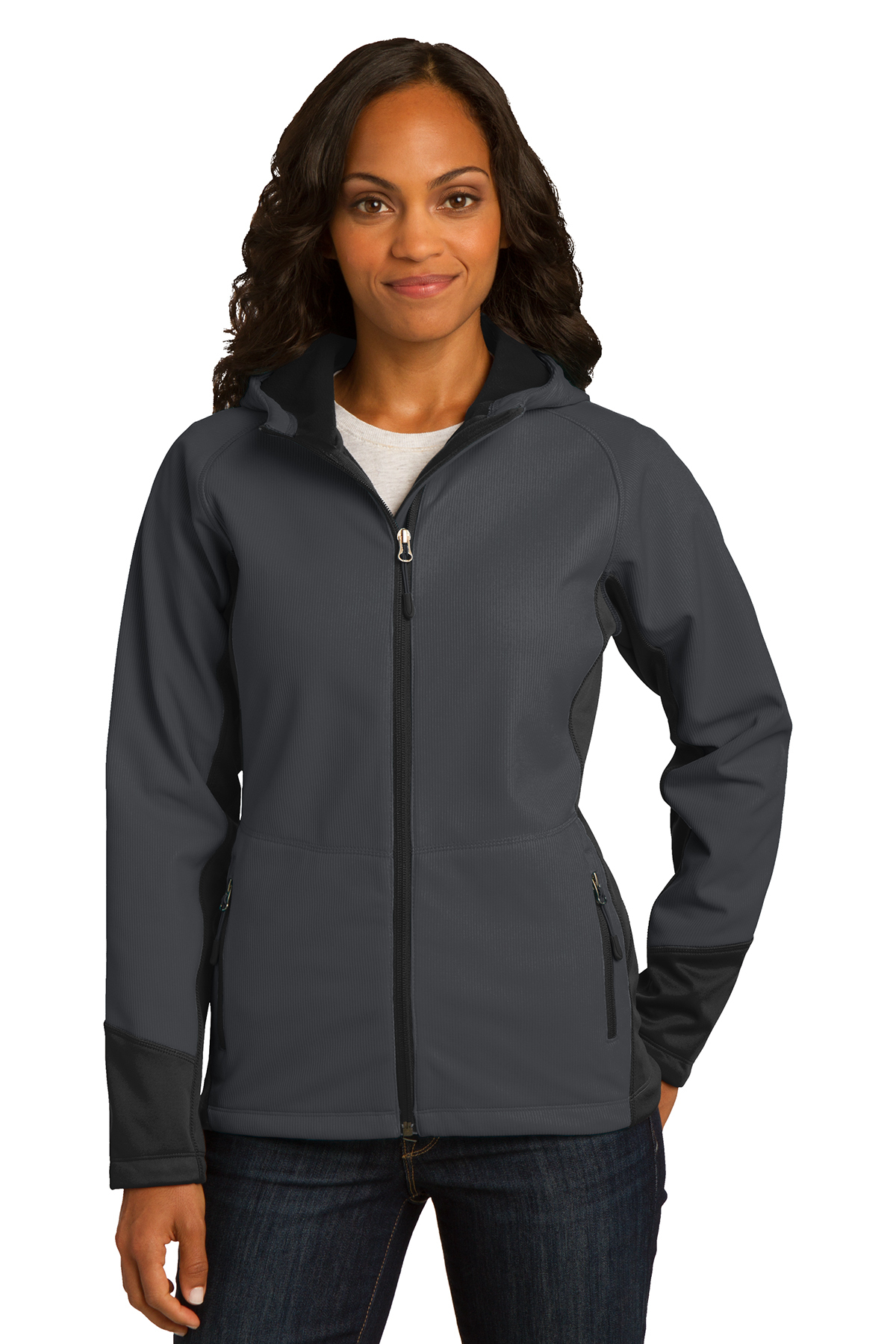 Port Authority Ladies Vertical Hooded Soft Shell Jacket | Product | SanMar