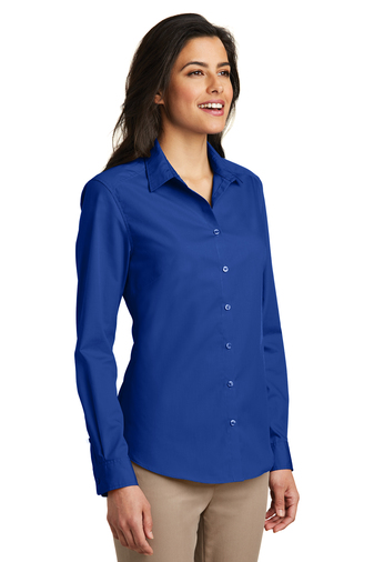 Port Authority Ladies Long Sleeve Carefree Poplin Shirt | Product ...