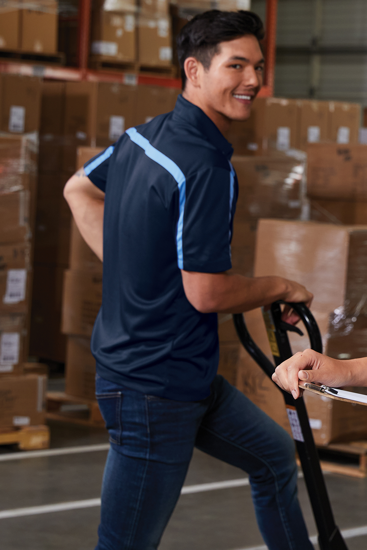Port Authority Silk Touch Performance Colorblock Stripe Polo