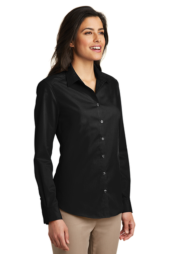 Port Authority Ladies Long Sleeve Carefree Poplin Shirt | Product | SanMar
