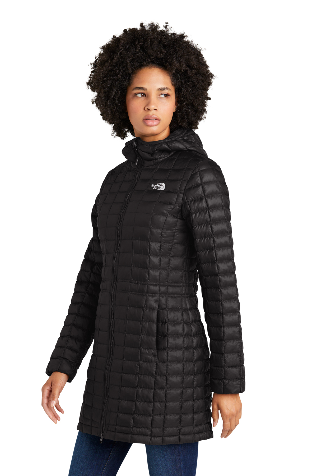 north face black long jacket