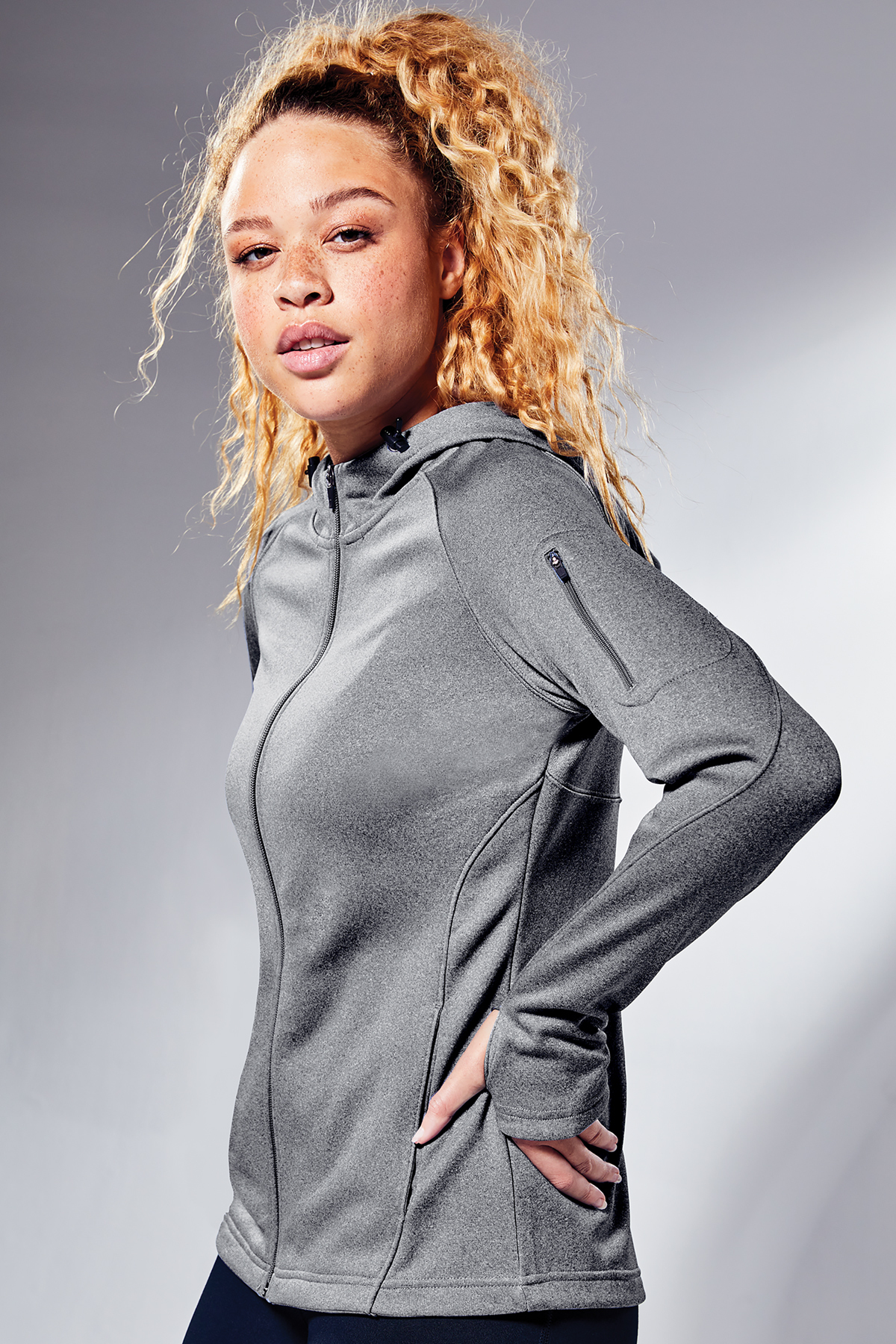 Sport-Tek Ladies Tech Fleece Full-Zip Hooded Jacket, Product