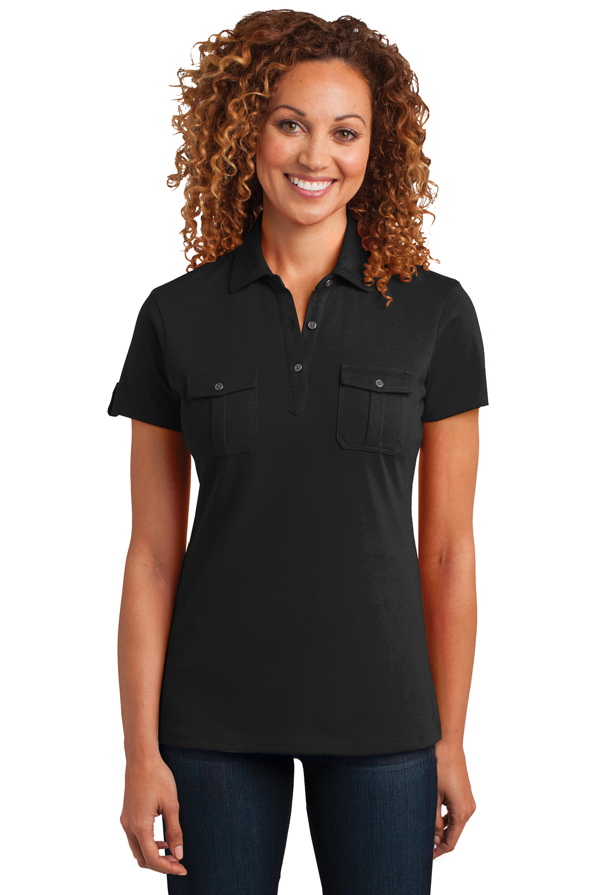 Double chest pocket polo hot sale