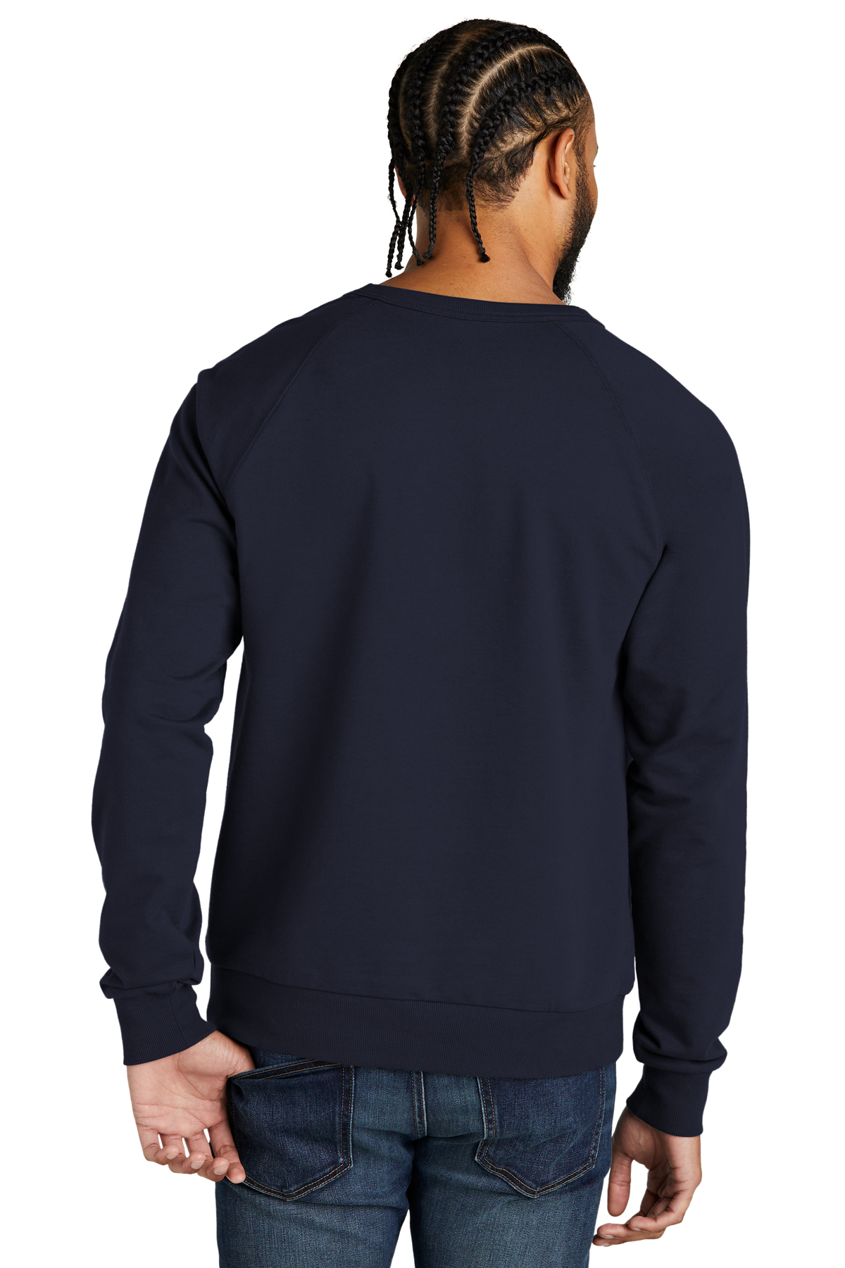 Navy Crewneck Sweater, 450 GSM Organic Cotton
