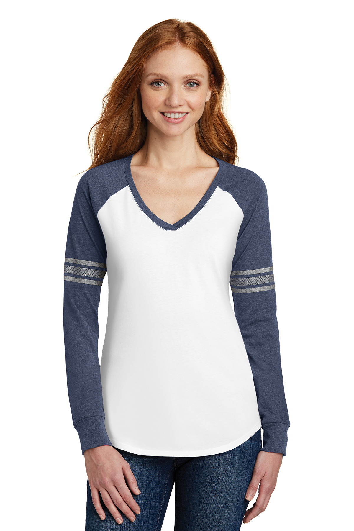District Women’s Game Long Sleeve V-Neck Tee | Product | SanMar