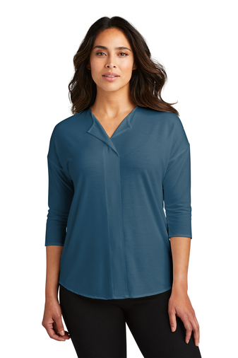 Port Authority ® Ladies Concept 3/4-Sleeve Soft Split Neck Top ...