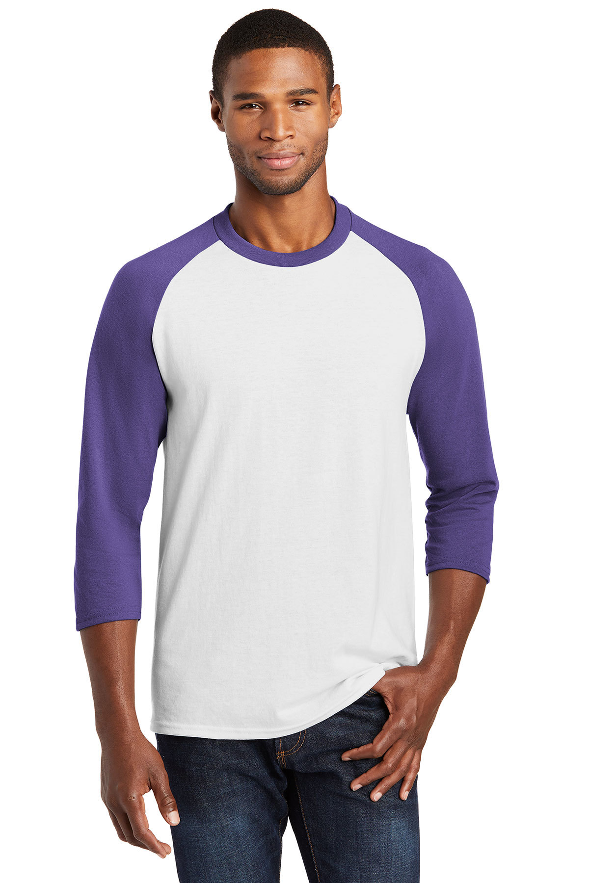 [Pack of 4] Raglan 2 colors button Full sleeves T shirts for men and women  Random Colors
