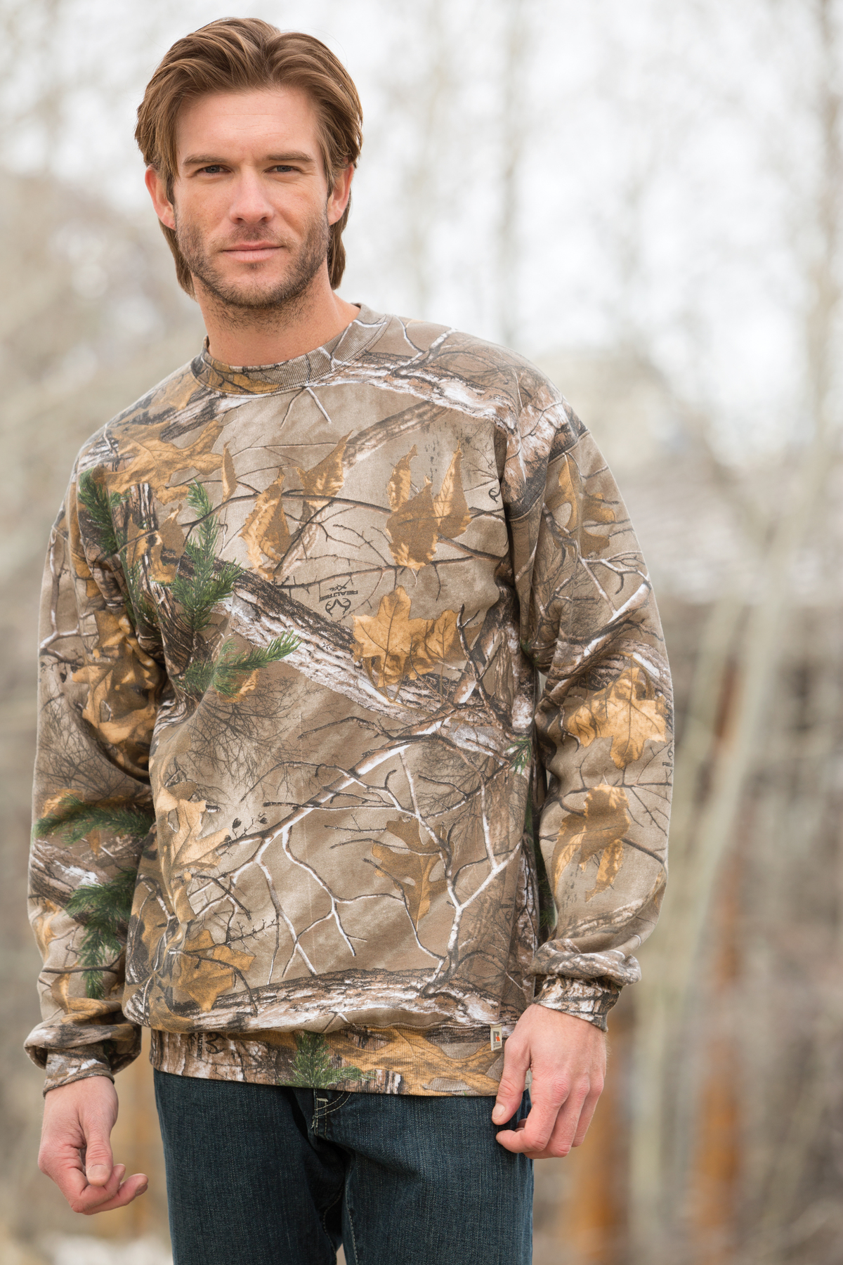 XL Russell Outdoors Camo Sweatshirt REALTREE XTRA or AP Crewneck  Hunting  L