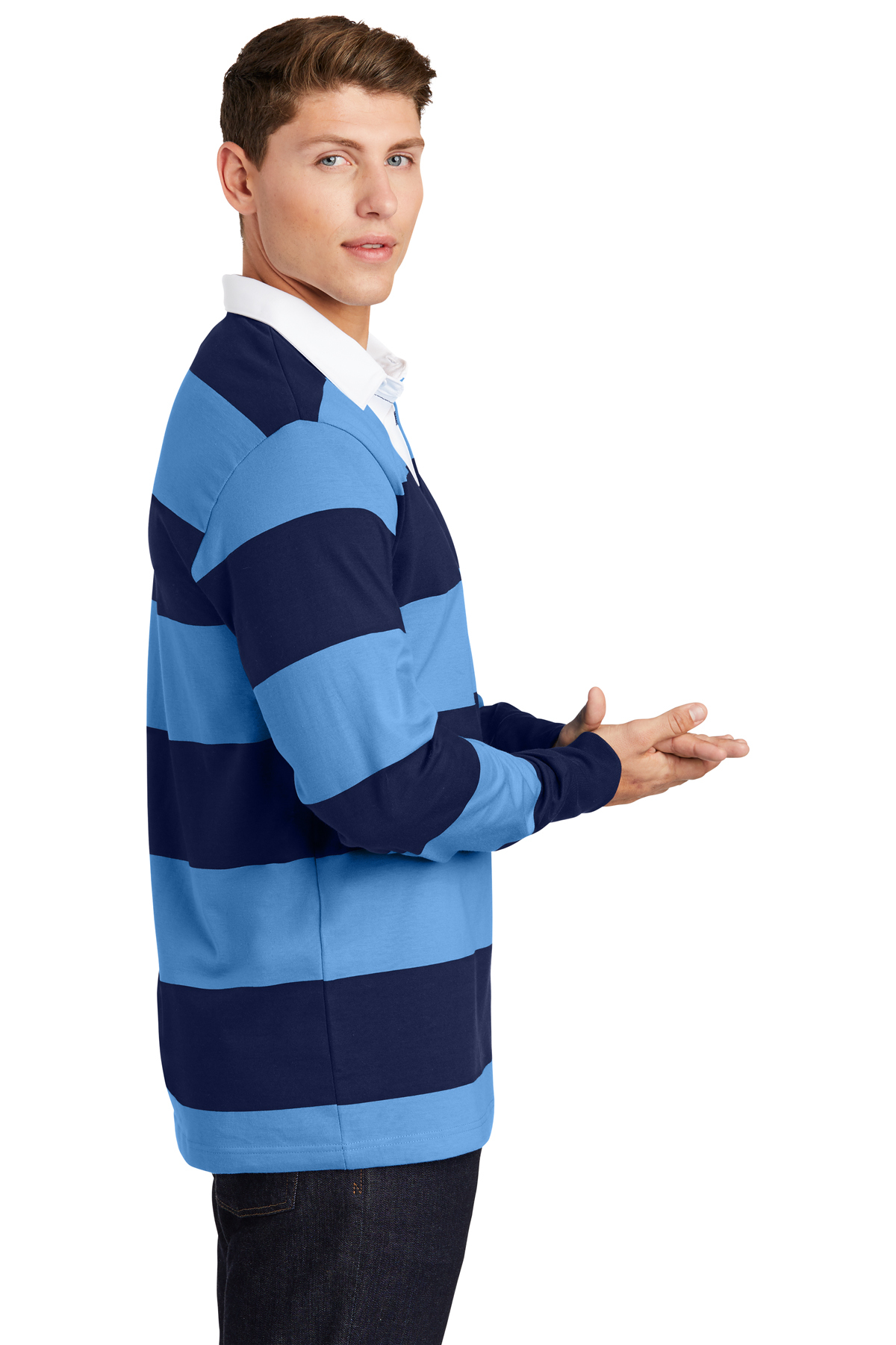 Sport-Tek Classic Long Sleeve Rugby Polo | Product | SanMar
